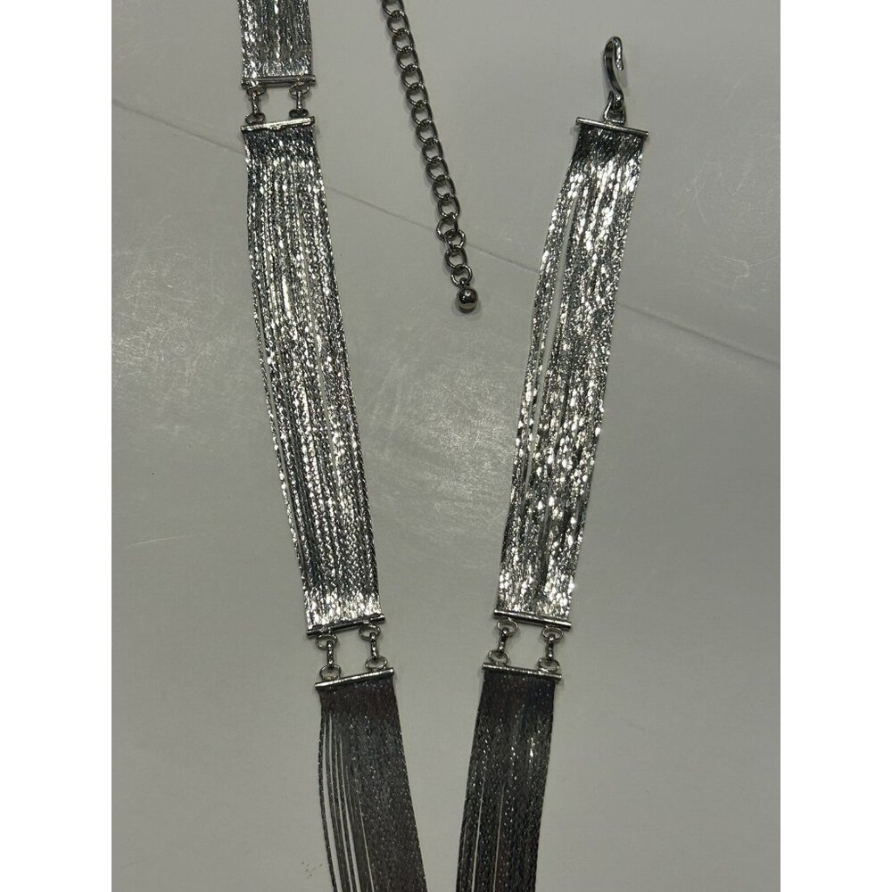 Silver-tone Metal Waist BELT Party Cocktail Dress Disco Nightlife Fancy Shiny - Picture 3 of 9